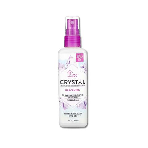 美國CRYSTAL-長效淨味約24小時全身用礦物淨味除臭噴霧118ml/瓶-無香粉(運動汗味腋下狐臭袪味噴劑,全天乾爽體香露,身體去除體臭異味體香膏)