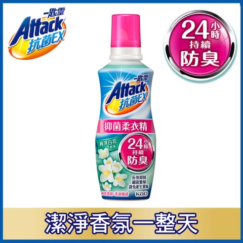 一匙靈抗菌EX抑菌柔衣精 純淨白花香 瓶裝520ml
