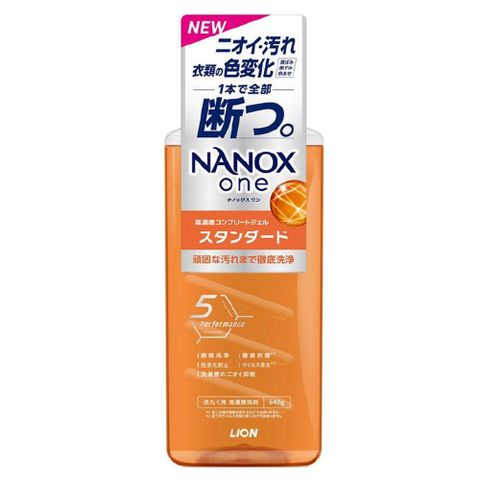 LION 日本獅王 新NANOX ONE 超濃縮洗衣精-640G 橘瓶