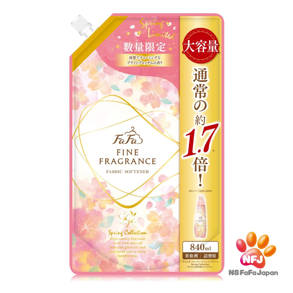 FAFA 日本 香水系列柔軟精補充包(櫻花限量版)840ml