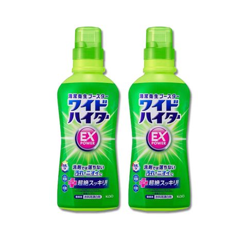 KAO 花王 (2瓶超值組)日本-EX Power氧系護色洗衣漂白劑560ml/綠瓶(彩色衣物,白色衣物清潔劑,衣袖領口局部去污劑,洗衣精去漬劑漂白水)