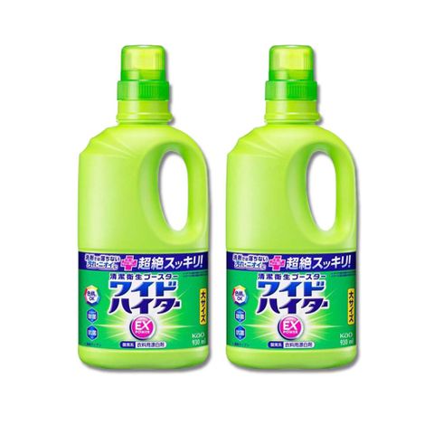 KAO 花王 (2大瓶超值組)日本-EX Power氧系護色洗衣漂白劑930ml/大綠瓶(彩色衣物,白色衣物清潔劑,衣袖領口局部去污劑,洗衣精去漬劑漂白水)