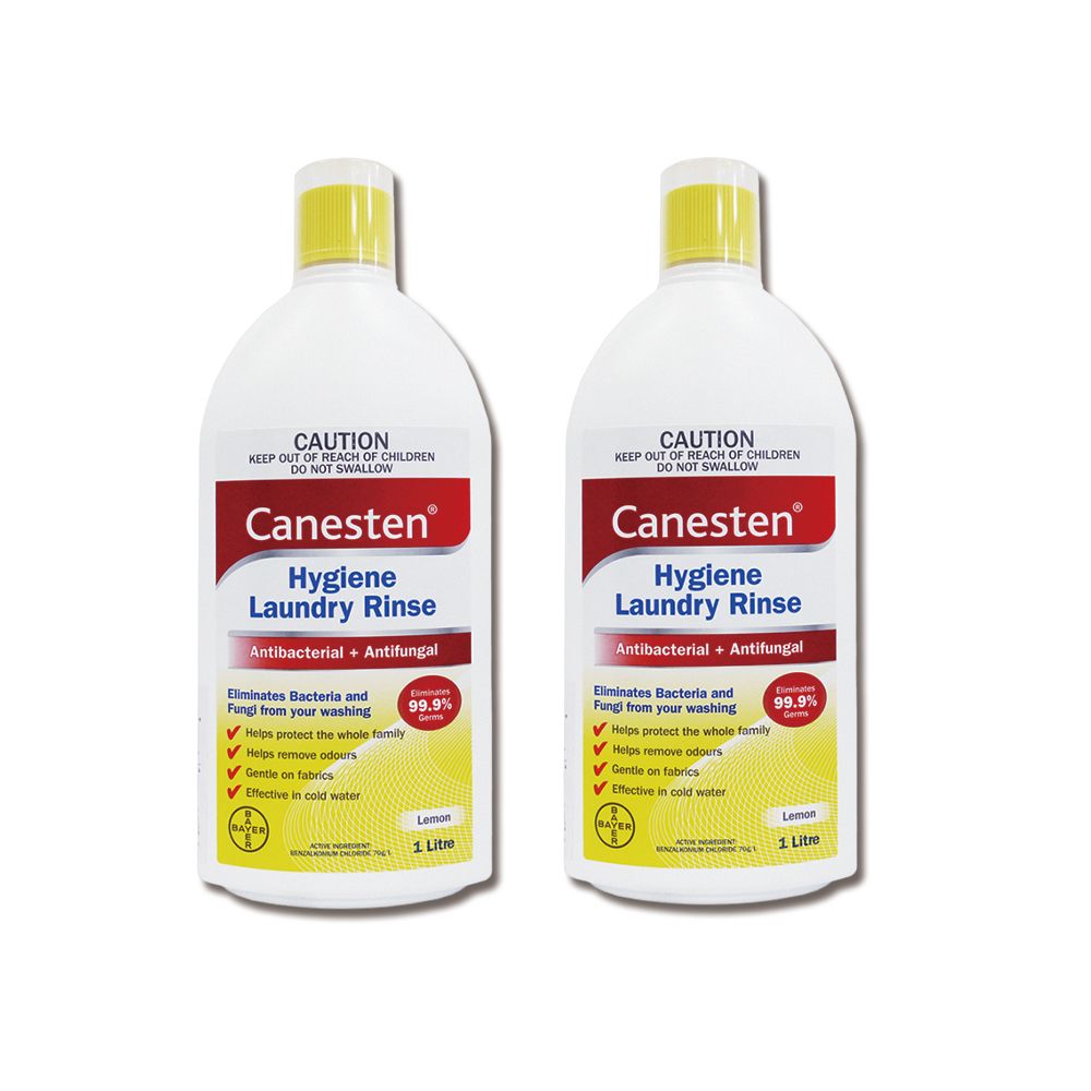 生活良品 (2瓶超值組)德國Bayer拜耳-Canesten布織品強效清潔助劑-檸檬淡香1000ml/大瓶(洗衣清潔添加液,運動汗味衣物消臭劑,褲襪,織物,寢具,窗簾,沙發布皆適用)