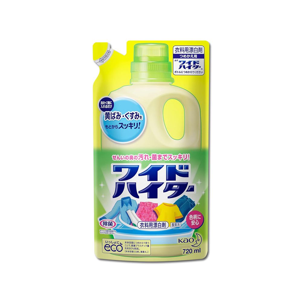 KAO 花王 日本彩色衣物護色消臭去漬漂白劑補充包720ml/袋(衣物清潔酸素系含氧彩漂液,衣領袖口局部去污劑)