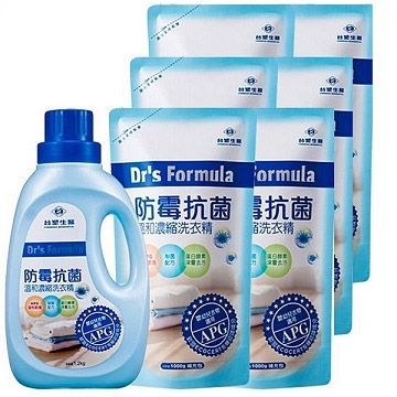 台塑生醫 全新升級Drs Formula防霉抗　菌溫和濃縮洗衣精 (1+6 精打細算組)