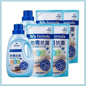 Dr's Formula 台塑生醫 全新升級Drs Formula防  霉抗  菌溫和濃縮洗衣精 (1+2超值組) x2組