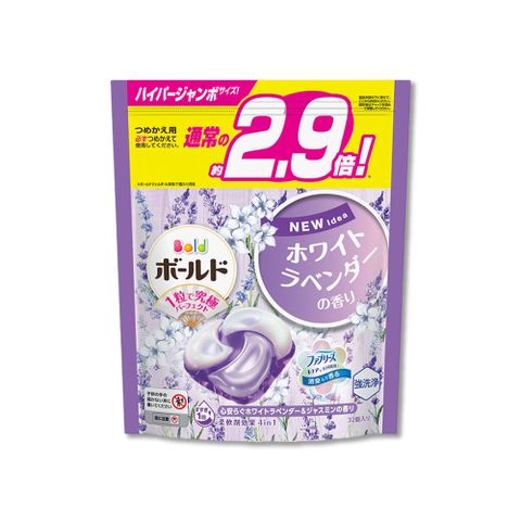 P&G 寶僑 日本Bold強洗淨4合1消臭柔軟香氛洗衣凝膠球-薰衣草茉莉(紫)32顆/袋(洗衣球,洗衣膠囊家庭號補充包)