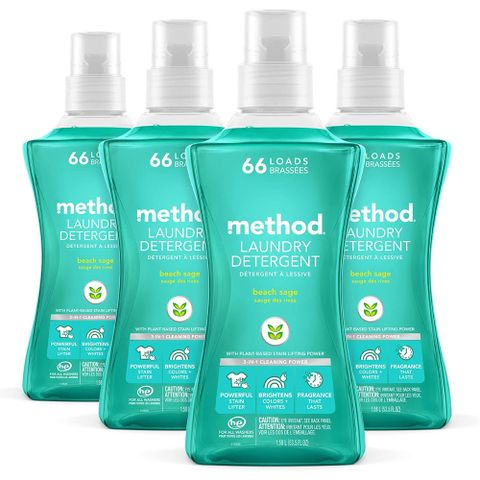Method美則 四倍濃縮智慧環保香水洗衣精-海藍鼠尾草1580ml*4
