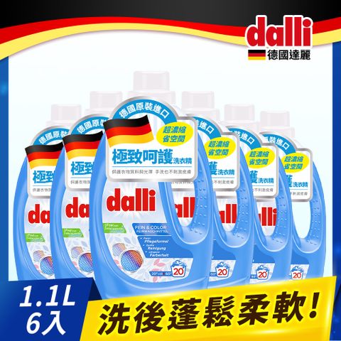 【Dalli德國達麗】極致呵護衣物蓬鬆超濃縮洗衣精1.1L(6入/箱)