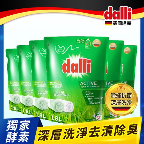 Dalli 德國達麗 全效去漬超濃縮酵素洗衣精補充包(清爽陽光/1.8L*6包)