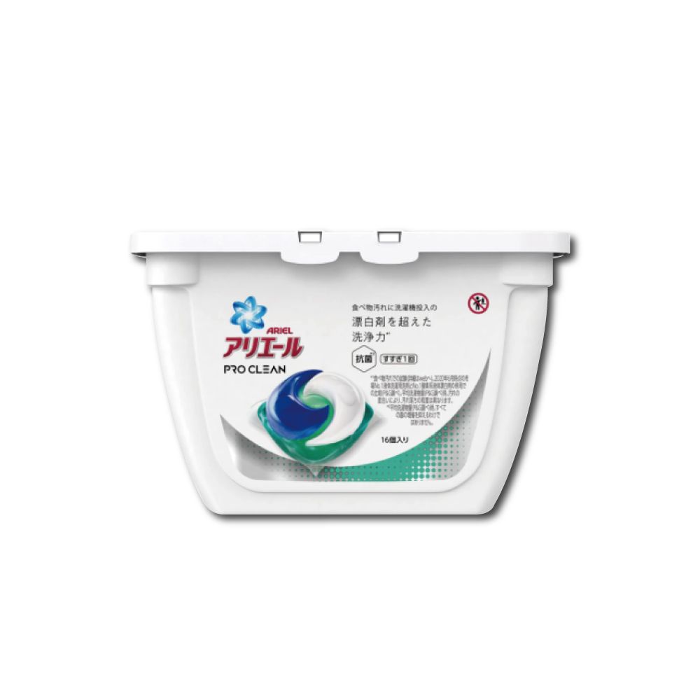 P&G 寶僑 日本原裝 Ariel洗衣球-漂白去汙型16顆/白盒(洗衣凝膠球,洗衣膠囊,白色衣物亮白,彩色衣物不褪色,衣物清潔劑,衣物漂白劑)