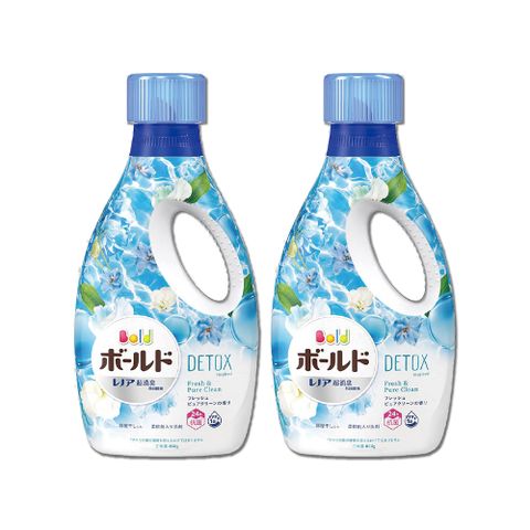 BOLD (2瓶超值組)日本P&G 超濃縮香氛柔軟洗衣精-白葉花香(水藍)850g/瓶(花香衣物洗劑,汗味衣物除臭劑)