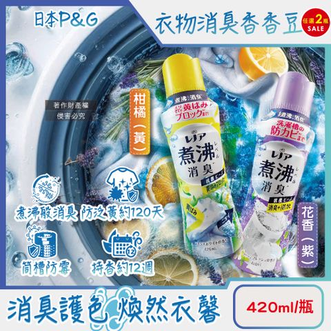 (2瓶)日本P&G-Lenor煮沸消臭衣物芳香顆粒香香豆420ml/瓶