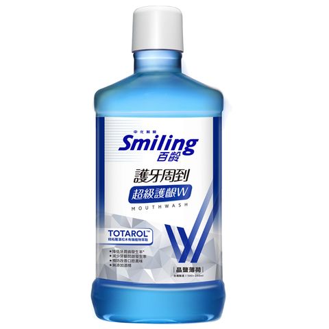 Smiling 百齡 護牙周到漱口水-超級護齦W(晶鹽薄荷)750ml