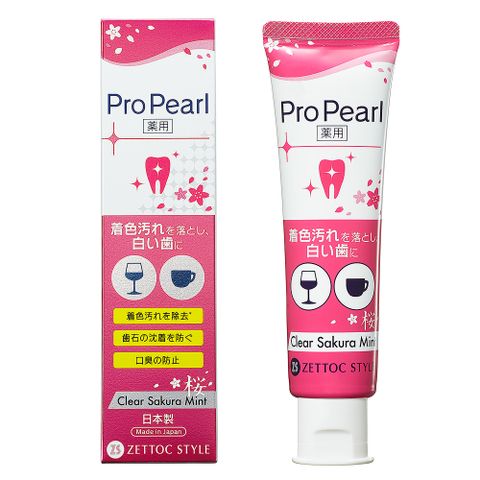 Zettoc 澤托克 【日本 】Propearl 淨白牙膏-櫻花薄荷,100g