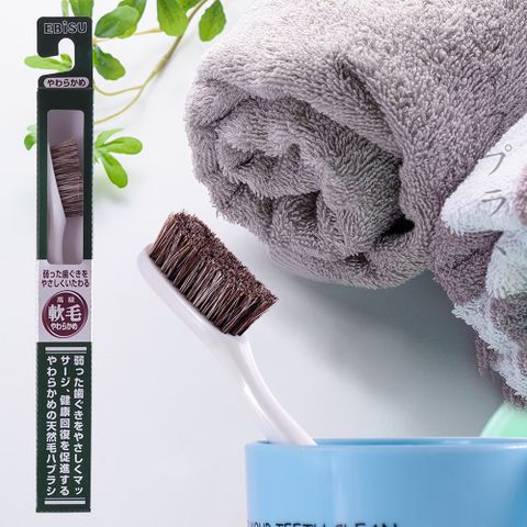 【一品川流】 EBiSU 日本製柔軟天然毛牙刷-1支