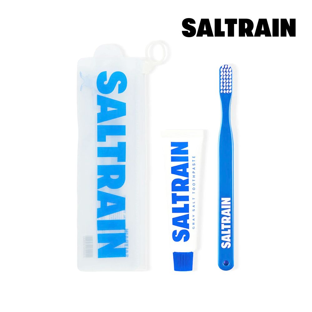 SALTRAIN 經典薄荷牙膏牙刷旅行組-藍 30g