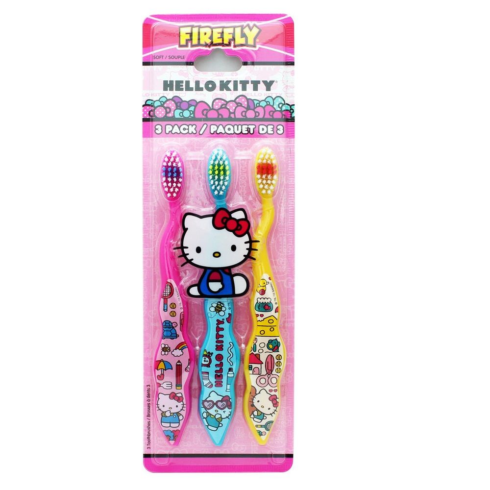 FIREFLY 《美國進口 》HELLO KITTY 3入兒童牙刷