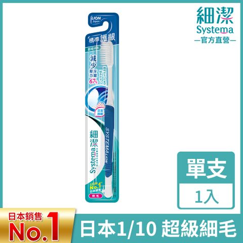 日本獅王LION 細潔標準牙刷-1入(顏色隨機出貨)