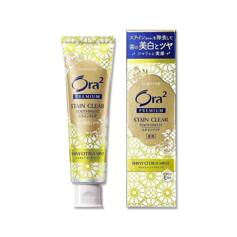 Sunstar 三詩達 日本Ora2 PREMIUM極緻淨白去漬含氟牙膏-柑橘薄荷100g/盒