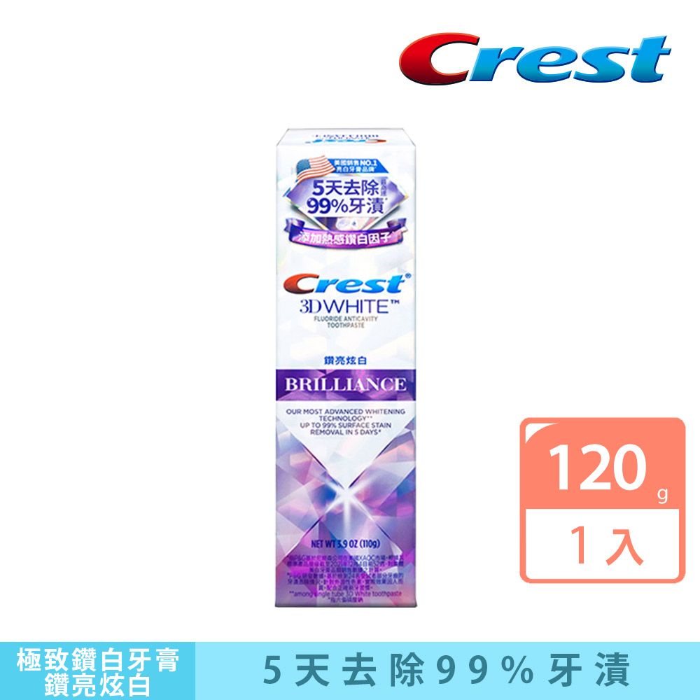 Crest  極致鑽白牙膏110g(鑽亮炫白/ 鑽感薄荷 /亮白防蛀)