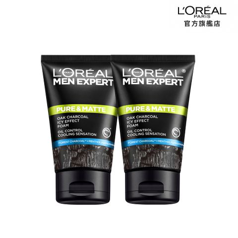 【LOREAL Paris 巴黎萊雅】炭黑酷涼洗面乳_100ml(3入組)
