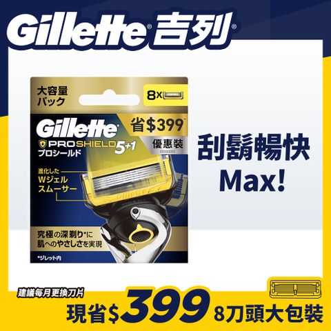 Gillette 吉列 鋒護潤滑系列剃鬚/刮鬍刀頭(8刀頭)