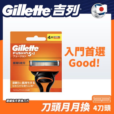 Gillette 吉列 Fusion鋒隱系列刮鬍刀頭 (4刀頭)