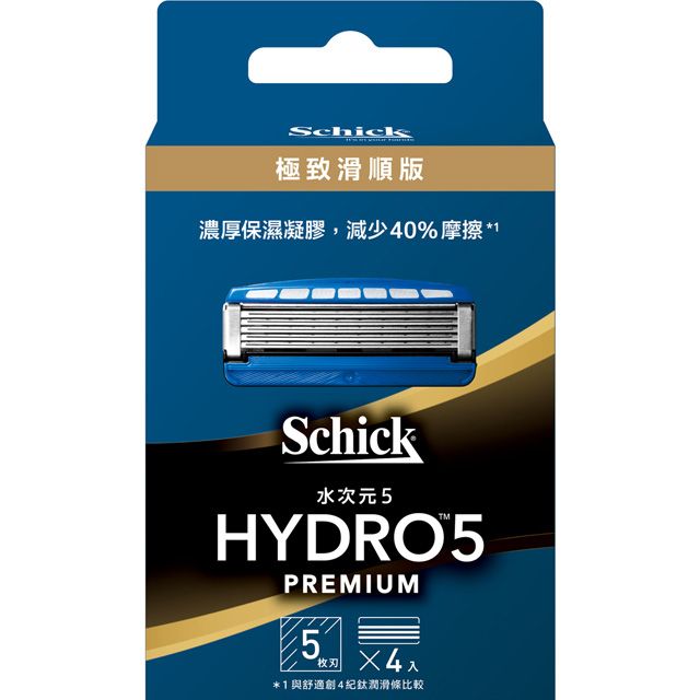 Schick 舒適  水次元5 PREMIUM 刮鬍刀片 4入