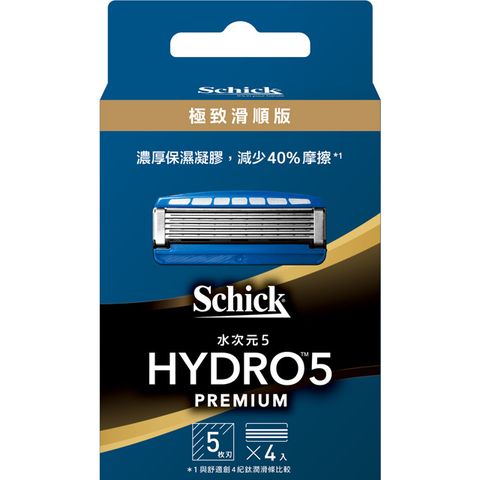 Schick 舒適 水次元5 PREMIUM 刮鬍刀片 4入