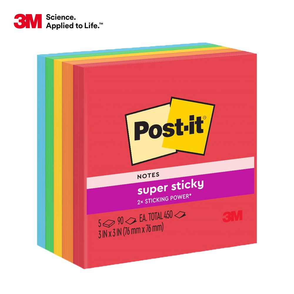 3M  Post-it 利貼 狠黏 654-5SSPP紙磚(90張/本, 5本/包)