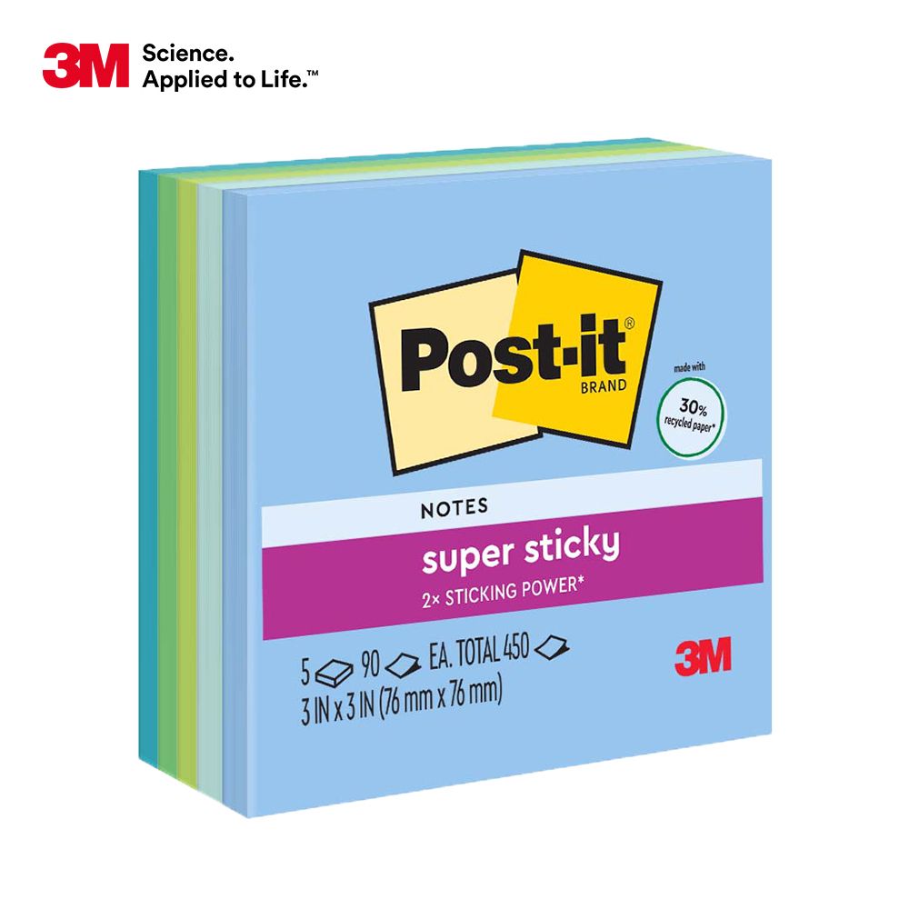 3M  Post-it 利貼 狠黏 654-5SSOS紙磚(90張/本, 5本/包)