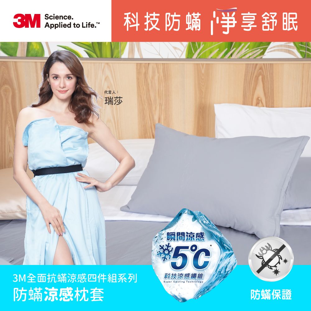 3M 全面抗蹣涼感系列-防蹣枕套(2入組)