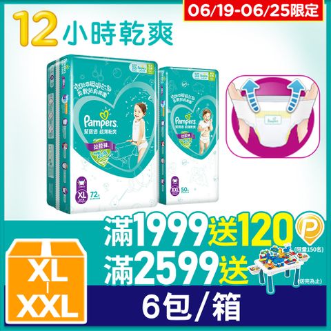 【幫寶適】超薄乾爽 拉拉褲XL/XXL(6包/箱)