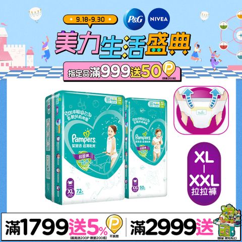 【幫寶適】超薄乾爽 拉拉褲XL/XXL(6包/箱)