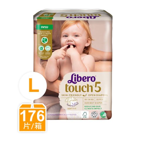 Libero 麗貝樂 箱購-Touch嬰兒紙尿褲5號(L-22片x8包)