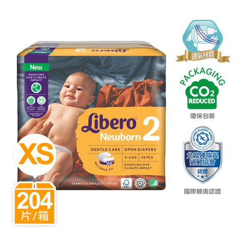 Libero 麗貝樂 Comfort紙尿褲 NB-2 (新生兒3-6kg) (34片x6包/箱購)