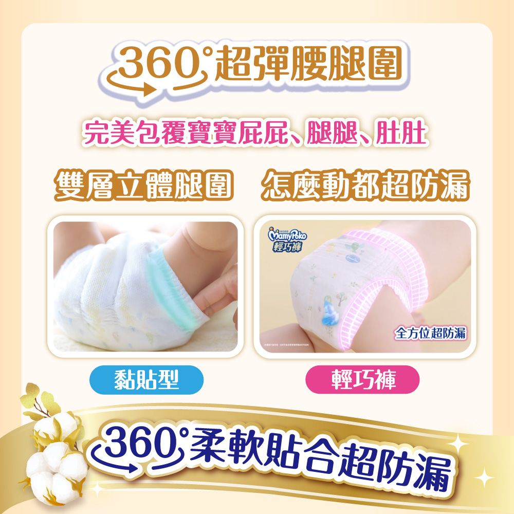 mamypoko 滿意寶寶 極上呵護褲型尿布賀禮 (M_46片輕巧褲+M_62片黏貼型)