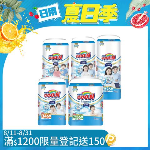 (任選2箱組)大王GOO.N紙尿布國際版輕薄舒爽系列-褲型M-XXXL 箱購