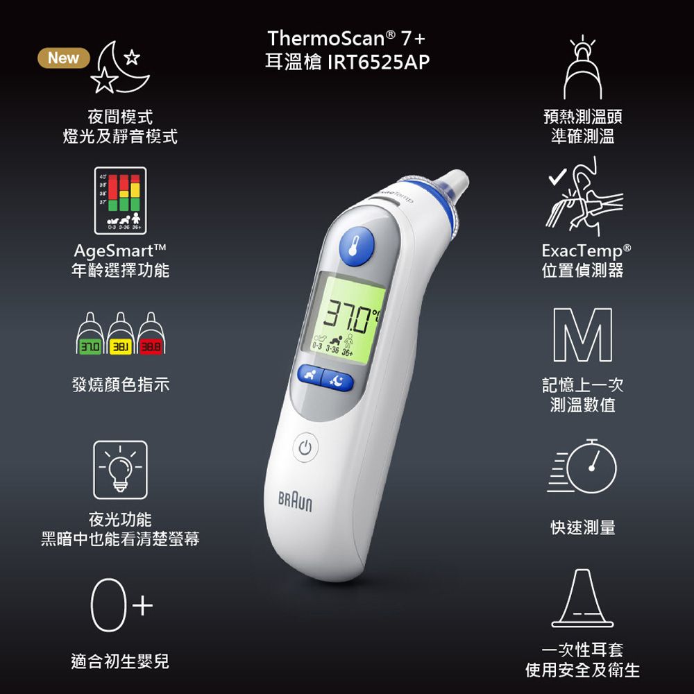 BRAUN 百靈 德國 耳溫槍 IRT6525