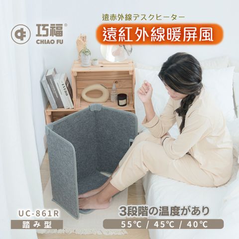 日本熱銷【巧福】遠紅外線暖屏風UC-861R四折踏板款(保健真養生/乾式桑拿機)