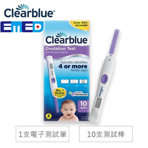 Clearblue 速必得 【瑞士】第二代排卵檢測試筆(1支電子測試筆+10支測試棒)