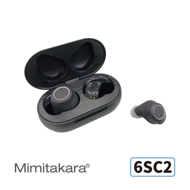 Mimitakara 耳寶    隱密耳內型高效降噪輔聽器6SC2 (黑色) 簡易調節音量 降噪功能加強 充電式設計