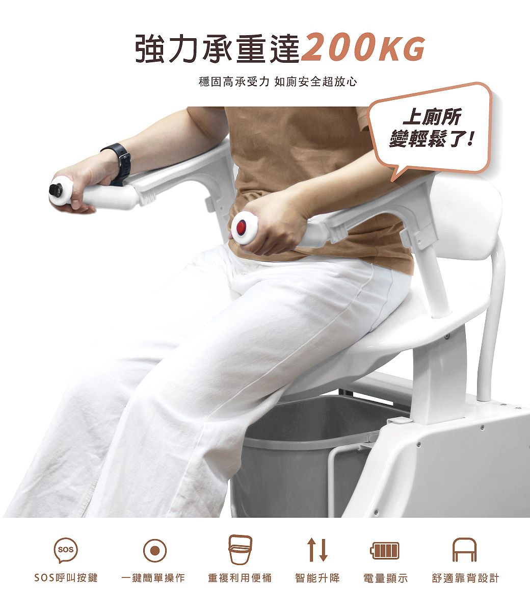 Uniscope 優思電動輔助便座升降椅-標準款智能升降如廁起身沒煩惱- PChome 24h購物