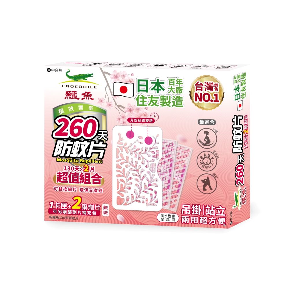  【鱷魚】260天防蚊網片-日本製-防蚊掛片( 可替換式網片、孕婦嬰兒寵物皆適用、防蚊掛片 )