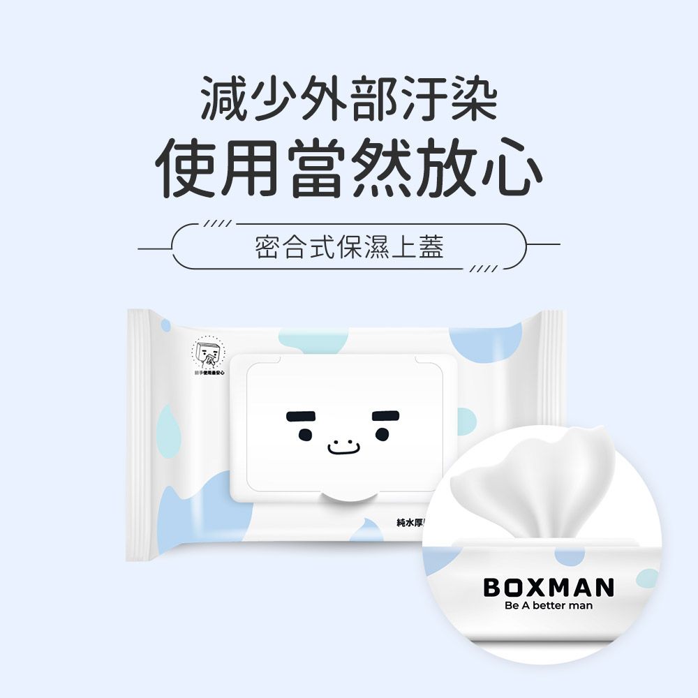 BOXMAN 純水加蓋厚型濕紙巾80抽*24包