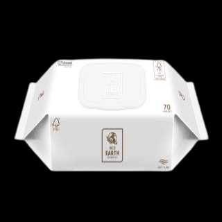 韓國RICO baby｜星球草本天然厚款濕紙巾70抽（地球白）－10入