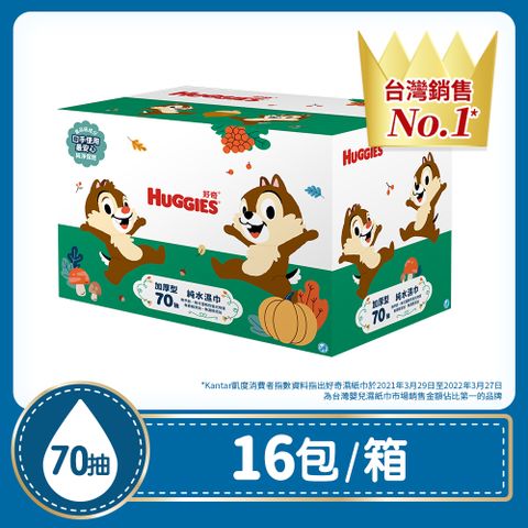 Huggies 好奇 迪士尼純水嬰兒濕巾-加厚型 (70抽x16包/箱)