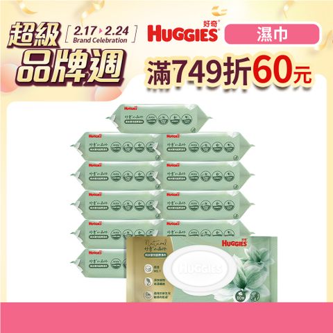 Huggies 好奇 小森林純水嬰兒超厚濕巾(80抽x12包)