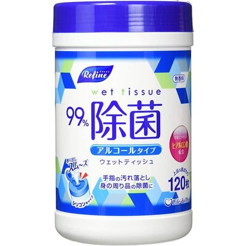 Refine 潤妃 日本 99% 抗菌ALC消毒濕紙巾 桶裝 120張